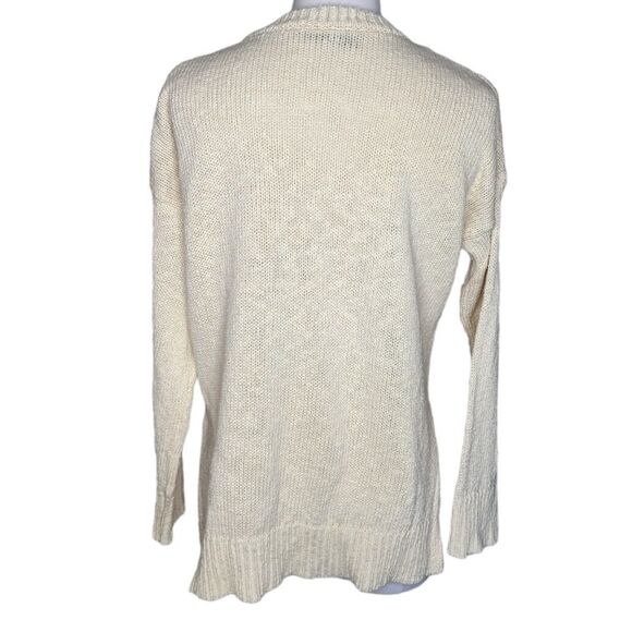 Jenni Kayne NEW Cruise Boyfriend Sweater Ivory Cotton Linen XS - Picture 10 of 15